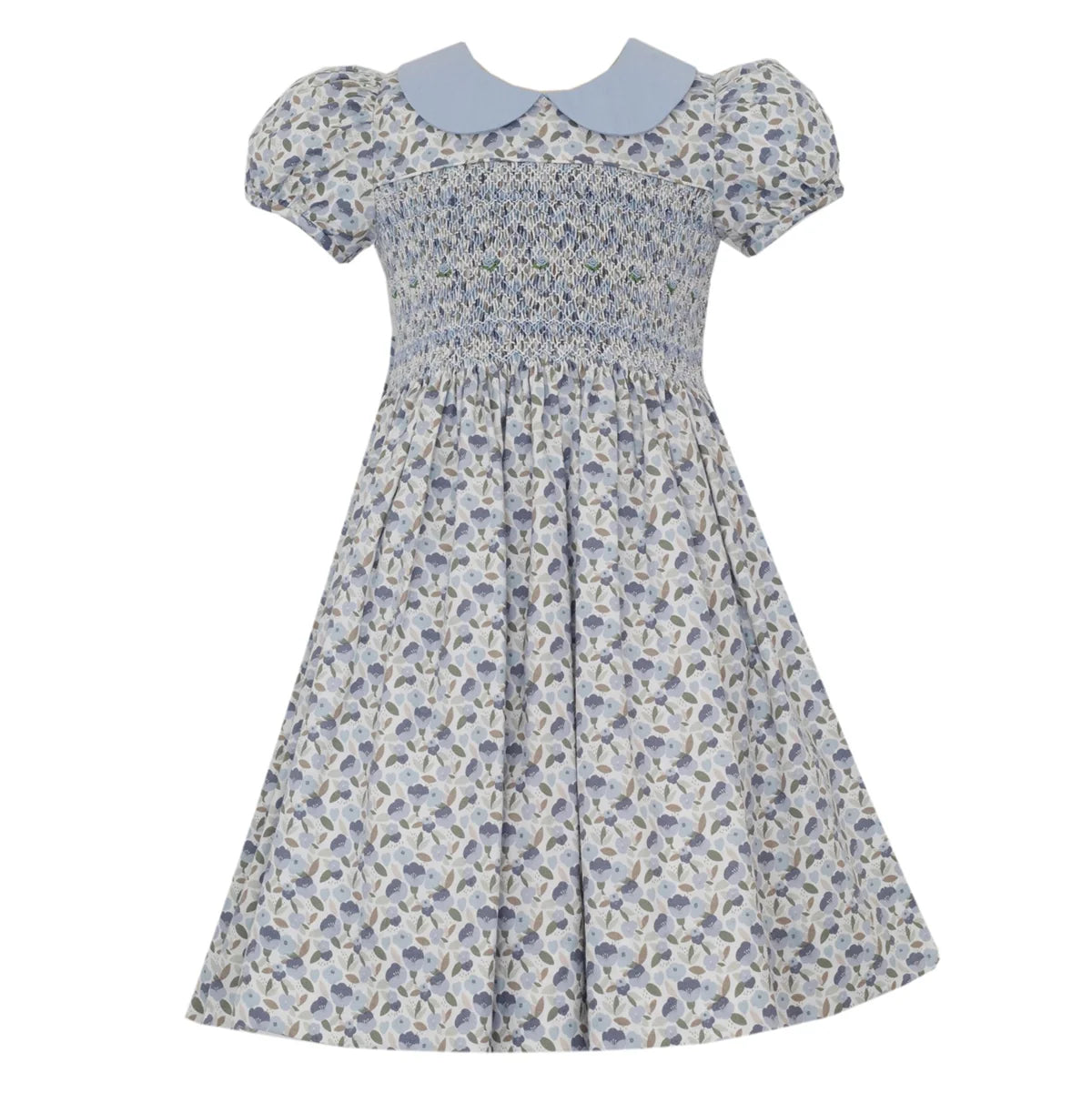 Anavini Adrienne French Blue Floral Print Dress