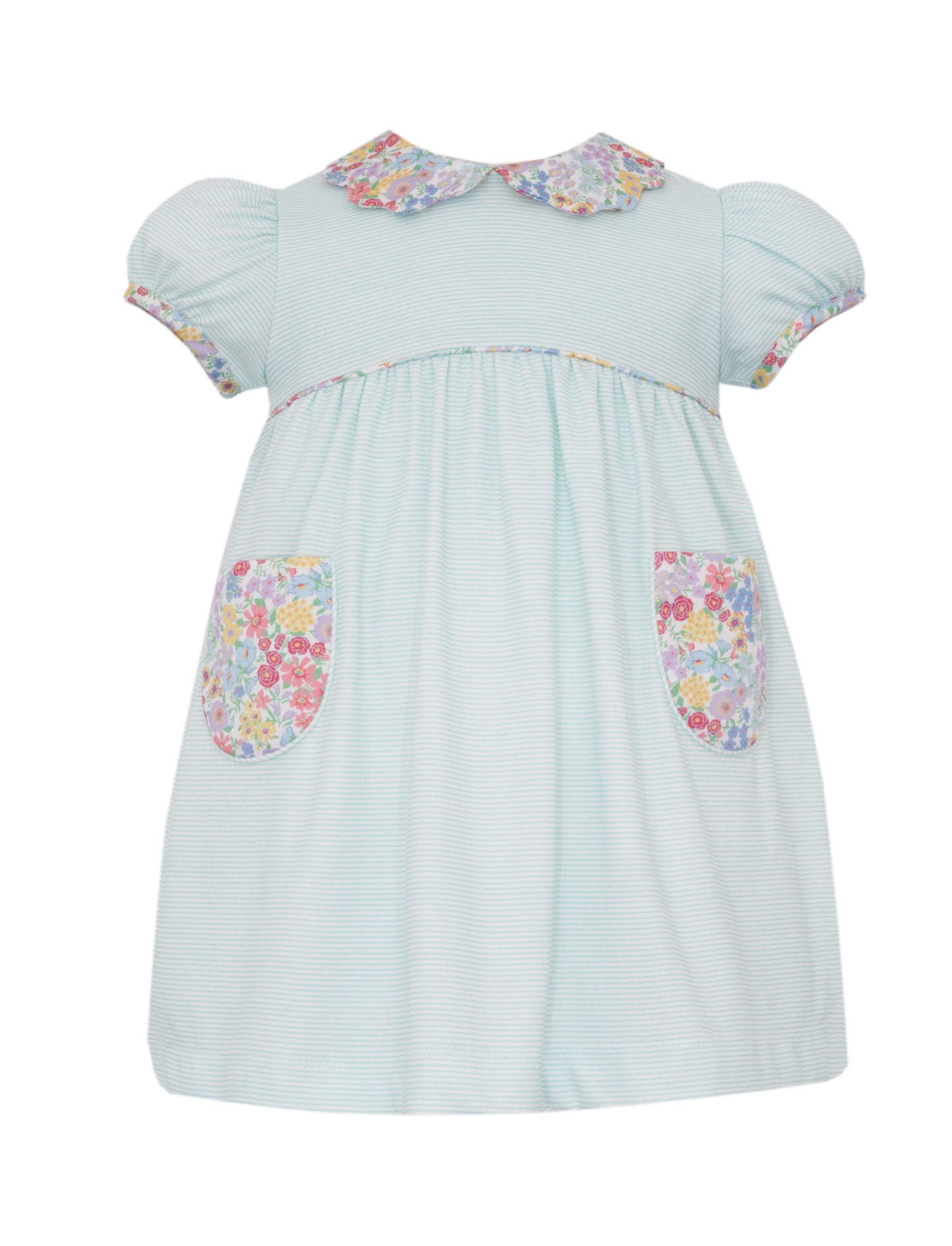 Petit Bebe Aqua Knit Stripe Dress