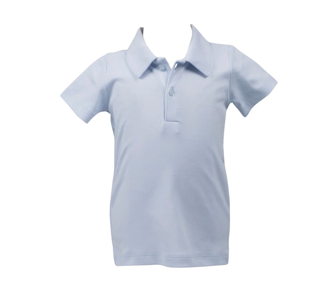 The Proper Peony Boy Short Sleeve Polo- Sky Blue