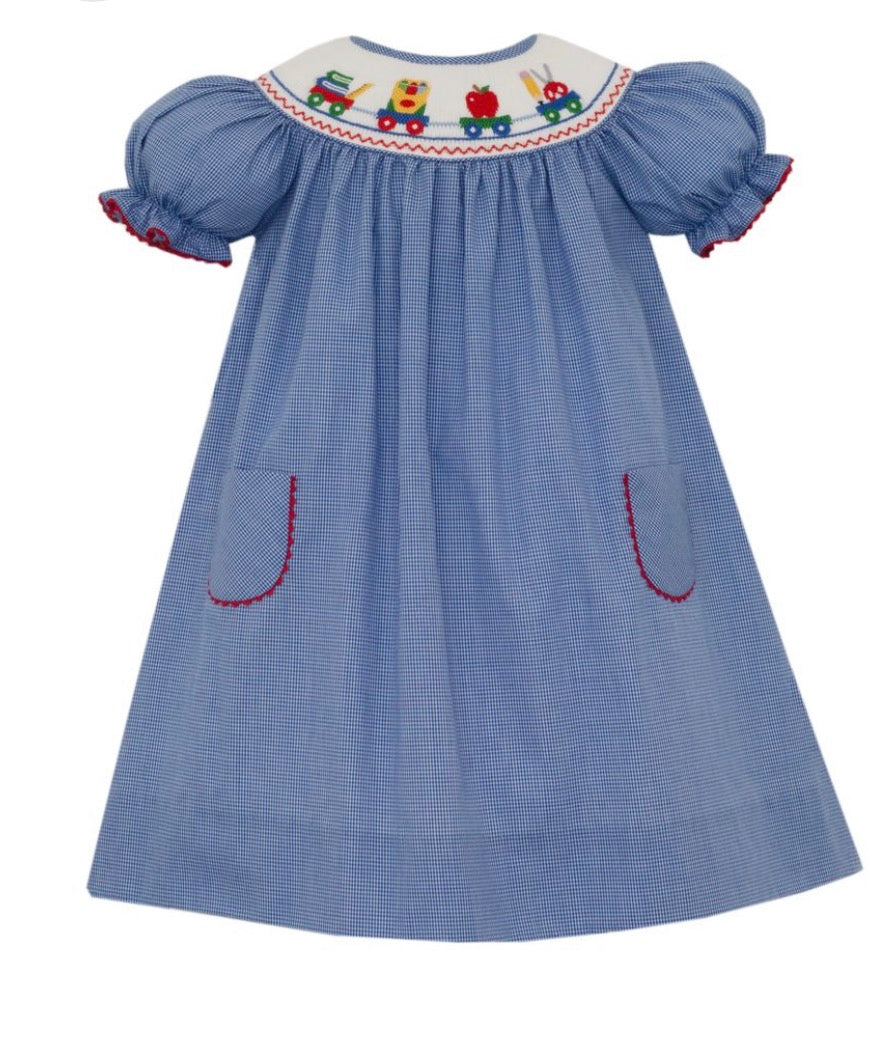 Royal Blue Gingham Bishop Dress 24M