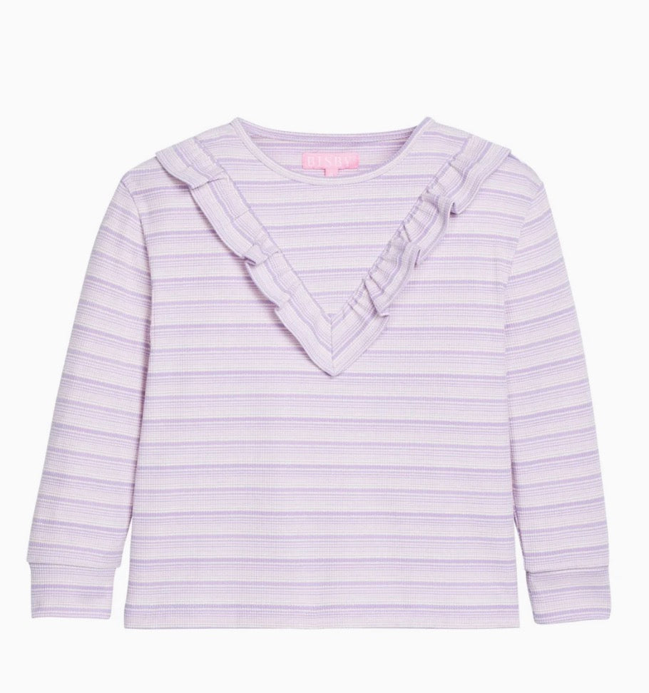 BISBY Aspen tee- Lavendar Sparkle Stripe