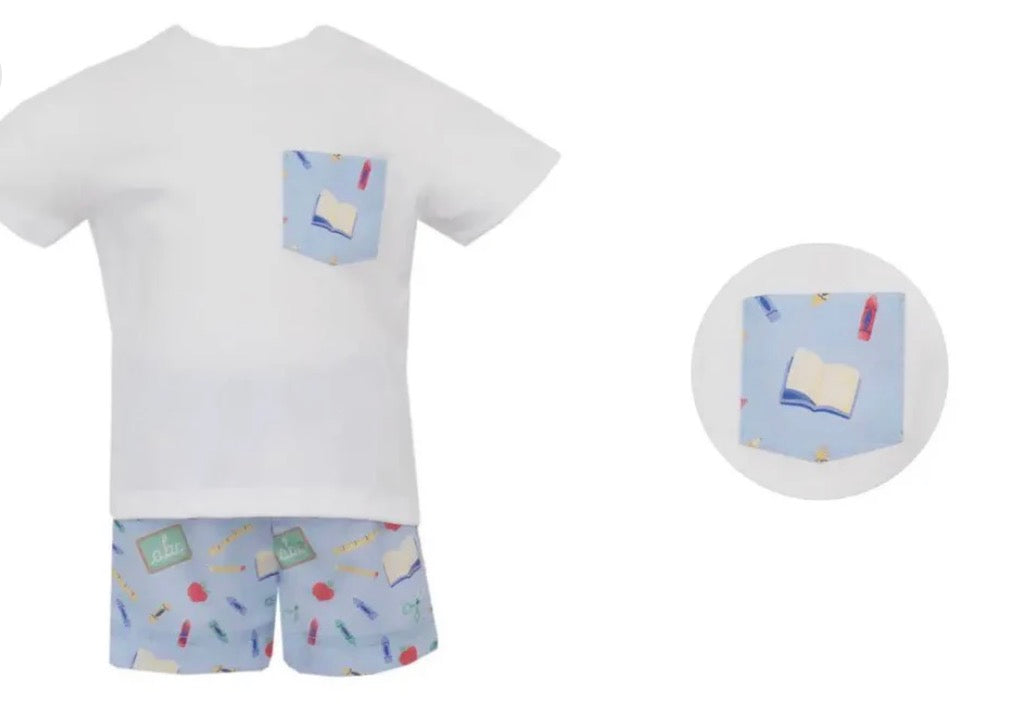Petit Bebe Back to School Short Set