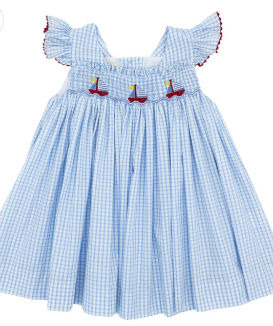 Zuccini Kids Aria Dress- Sailboat Smocking