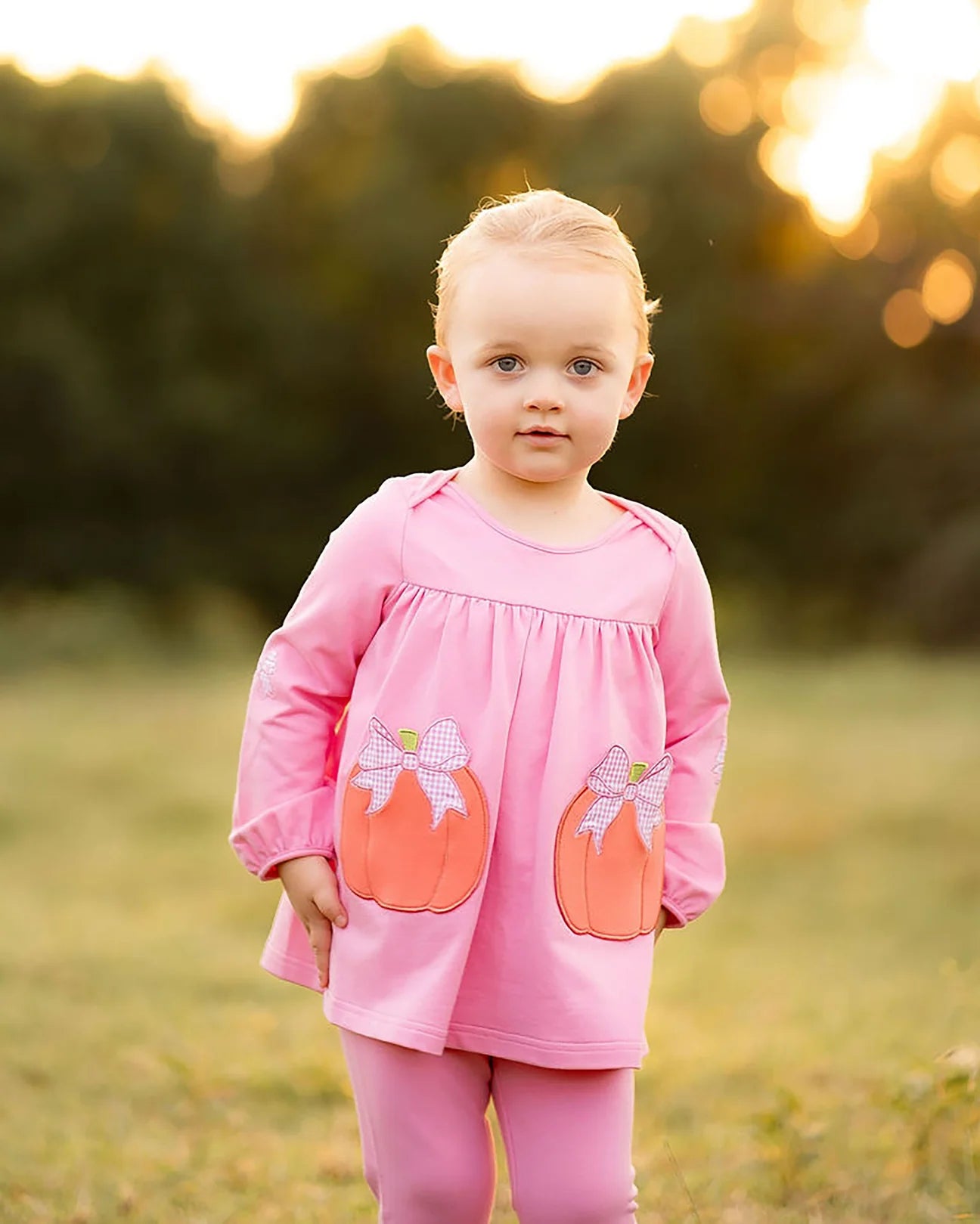 The Yellow Lamb Tabby Tunic and Leggings- Pumpkins