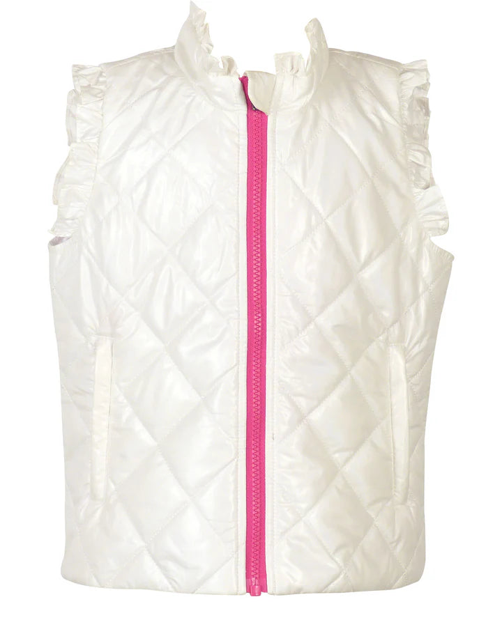 The Yellow Lamb Vera Vest-Winter White Shimmer