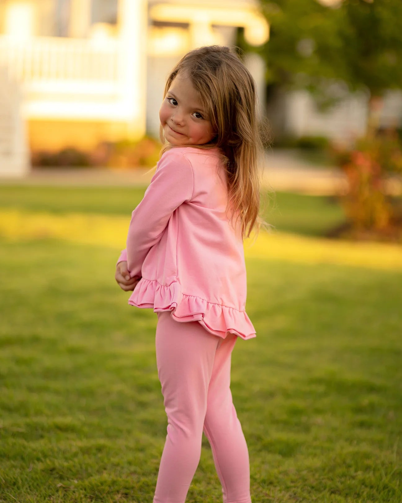 The Yellow Lamb Leggings- Pink