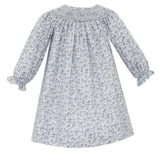 Anavini Blue Liberty Floral Bishop Dress