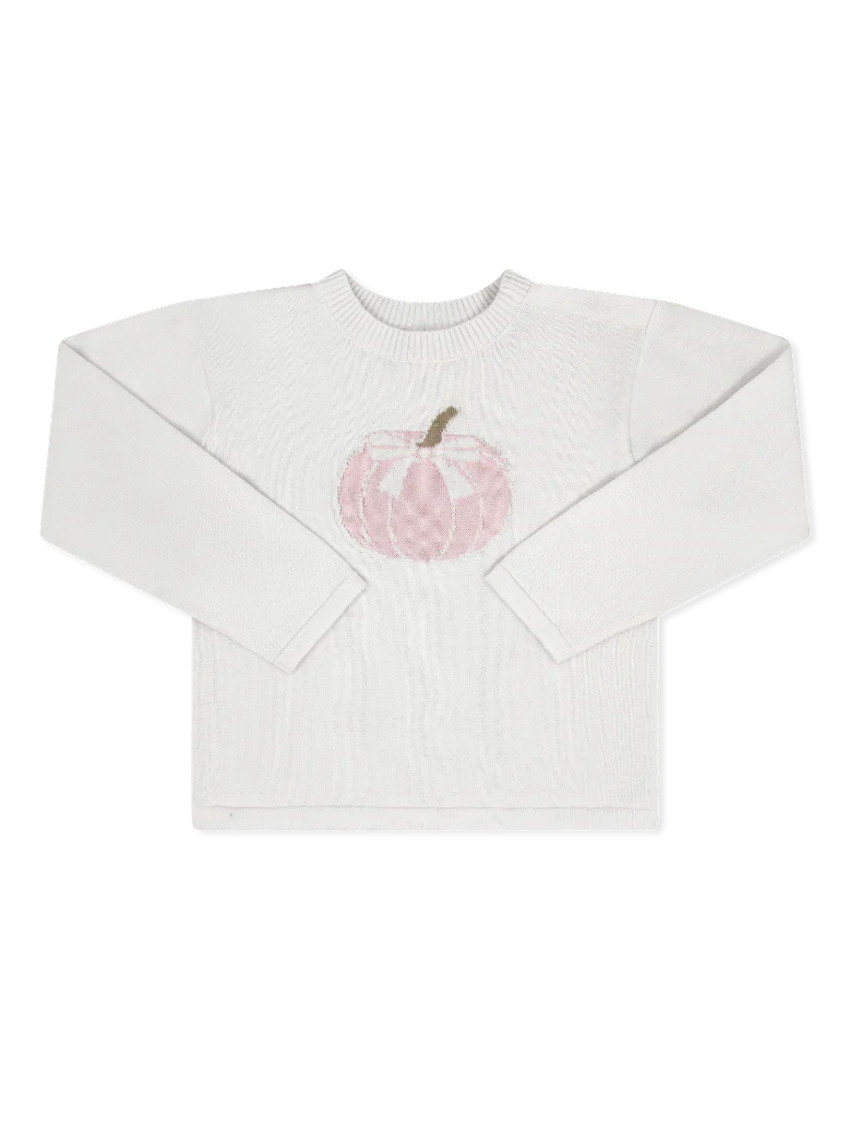 Lullaby Set Cozy Up Sweater- Winter White/Pink Pumpkin