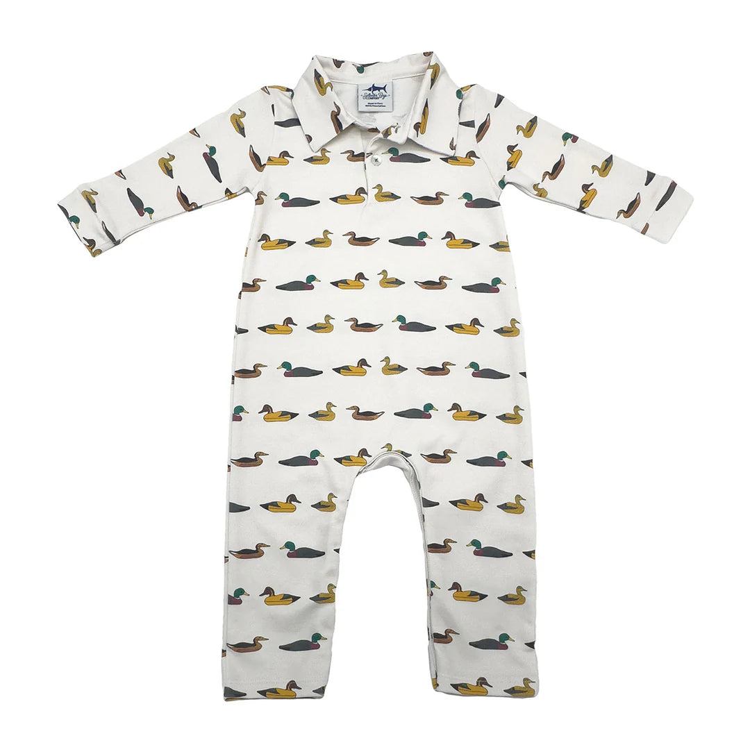 Saltwater Boys Signature Polo Romper- Mallards