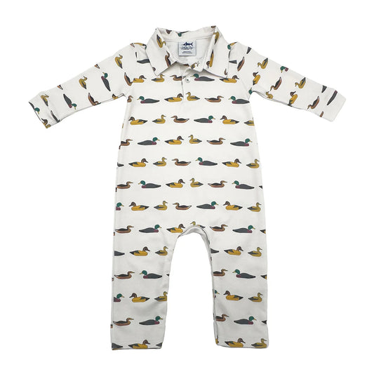 Saltwater Boys Signature Polo Romper- Mallards