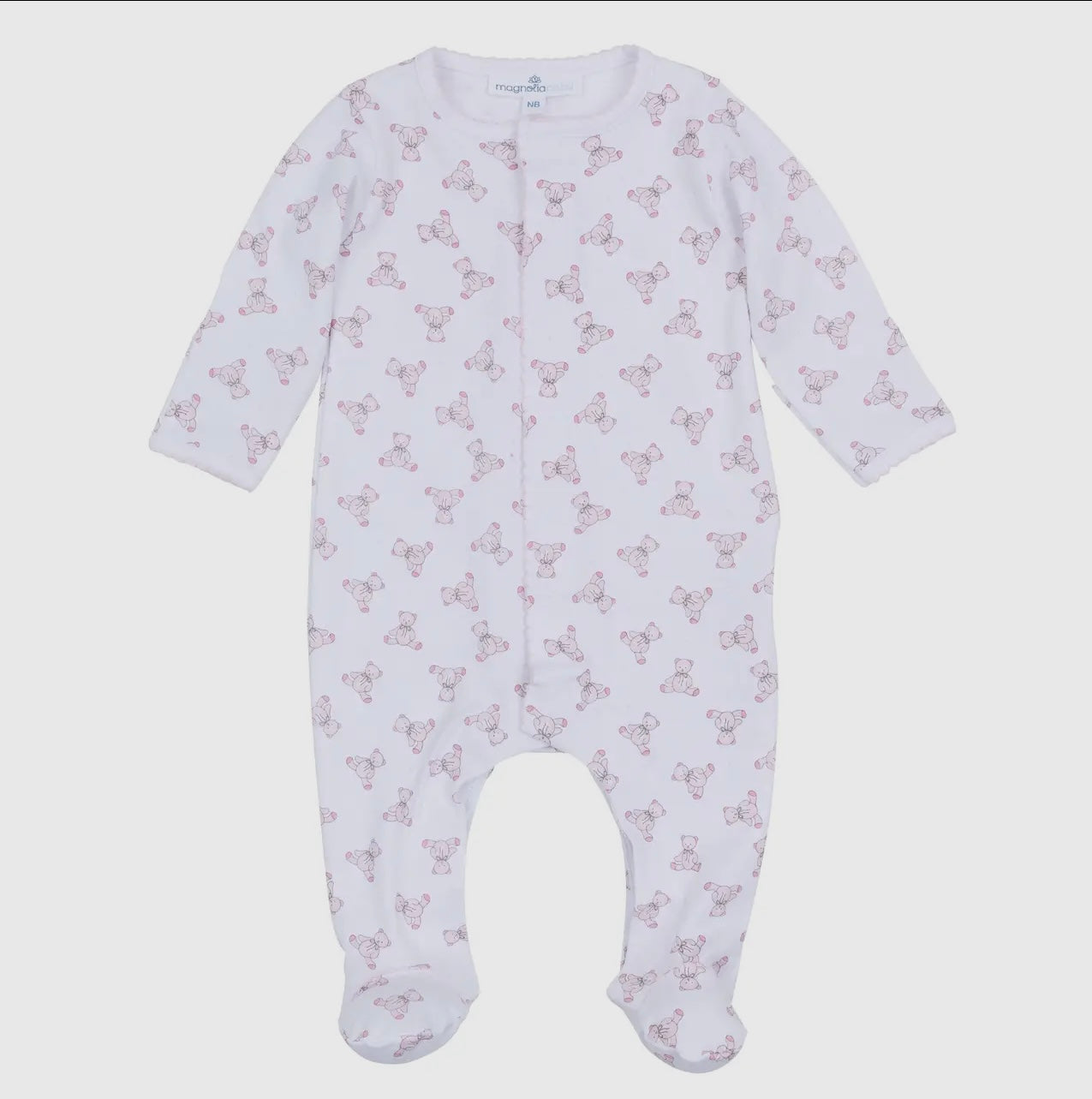 Magnolia Baby Baby's Teddy Footie-- Pink