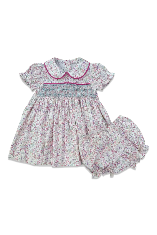 Percy and Tyne Smocked Day Dress- Aster Floral