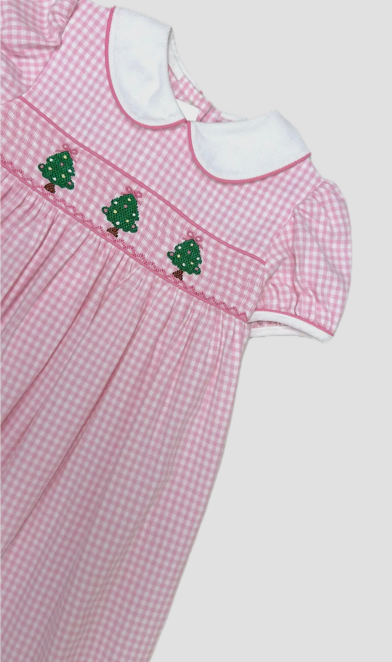 Marco and Lizzy Pink Check Christmas Tree Dress