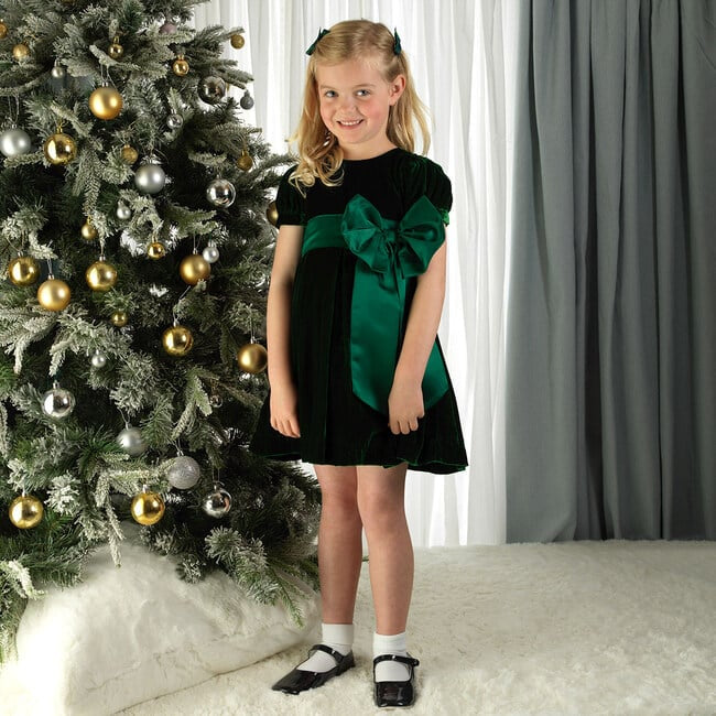 Rachel Riley Green Velvet Dress