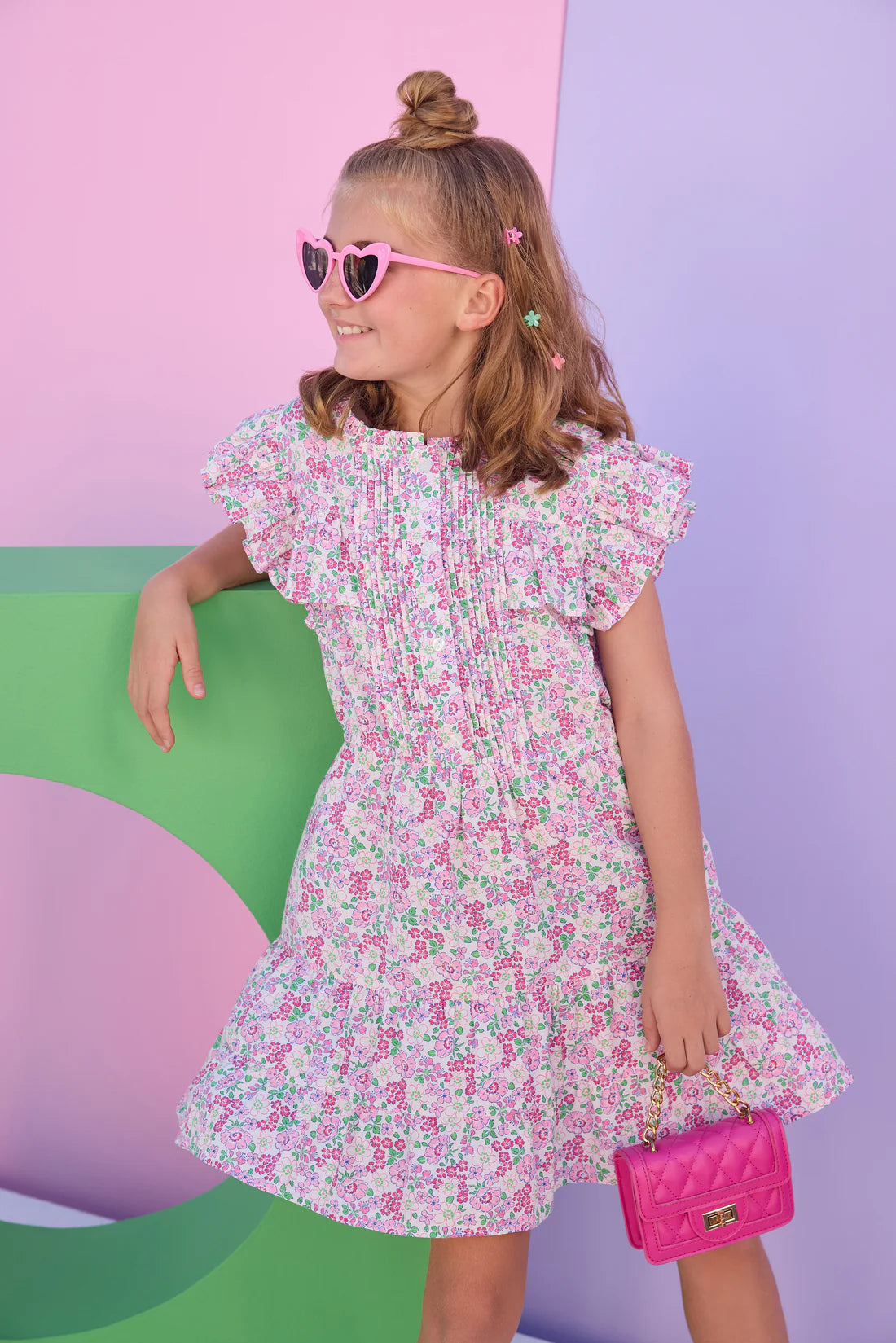 BISBY Rodeo Dress- Pink Bloomsbury Blossoms