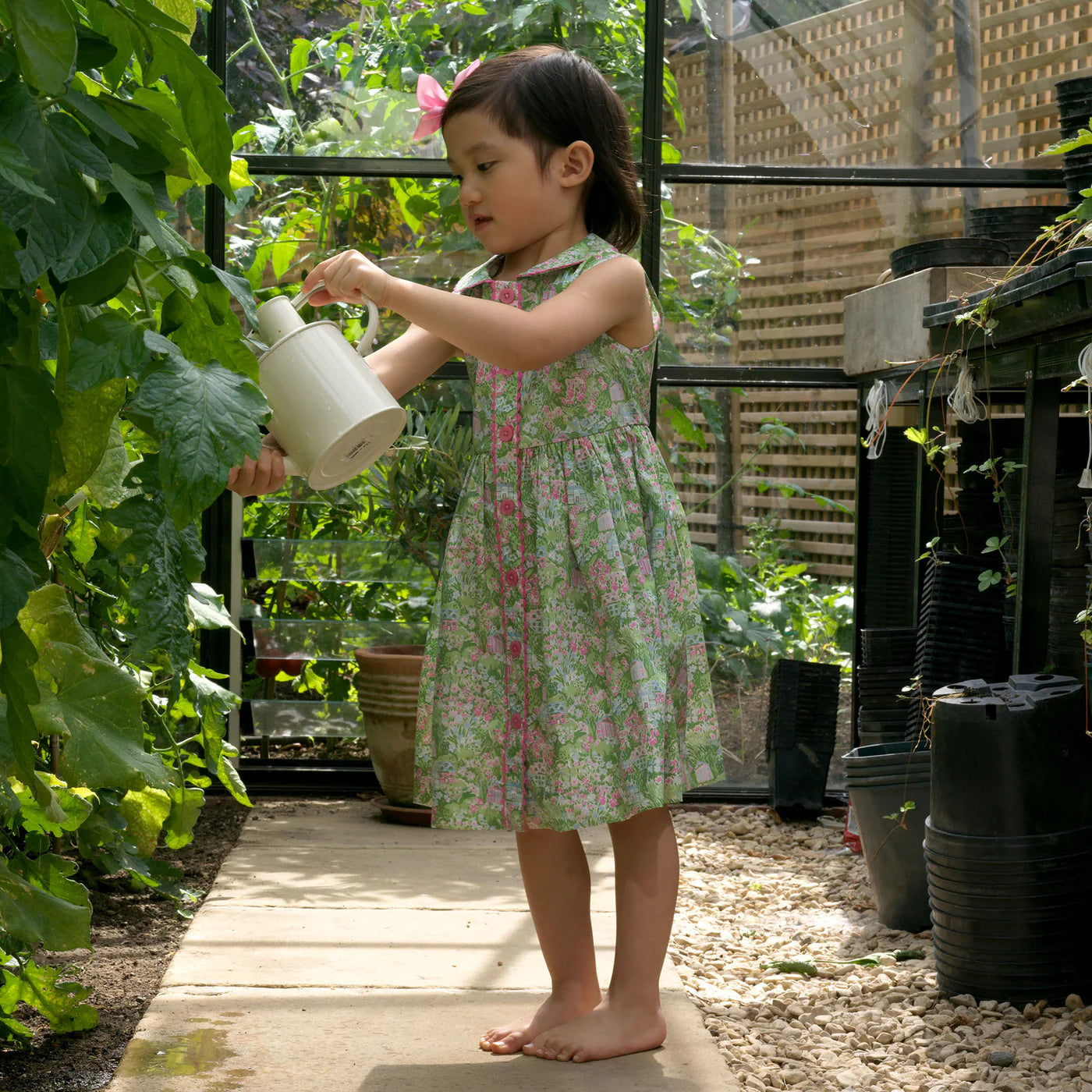 Rachel Riley Garden Floral Button Front Dress