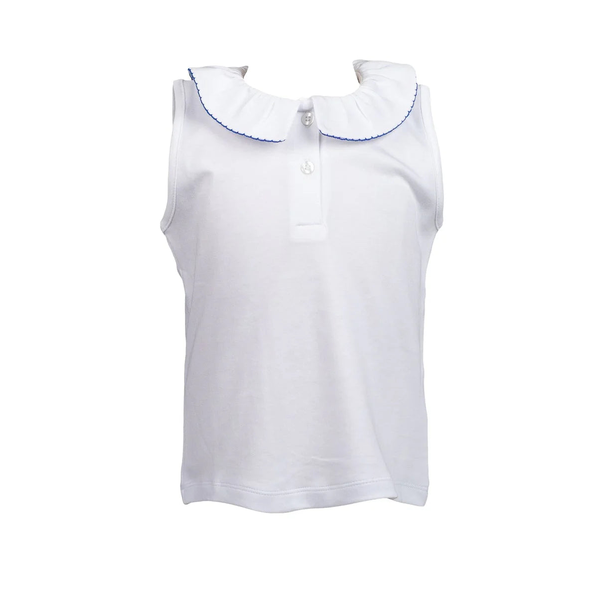 The Proper Peony Sleeveless Top- Navy Trim
