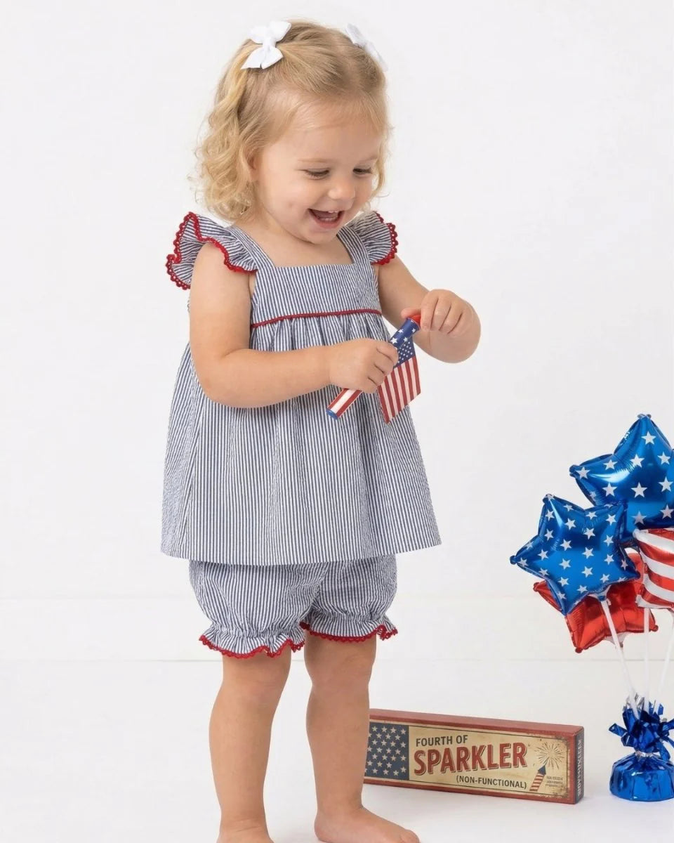 Lullaby Set Sally Swing Set- River Royal and Red trim