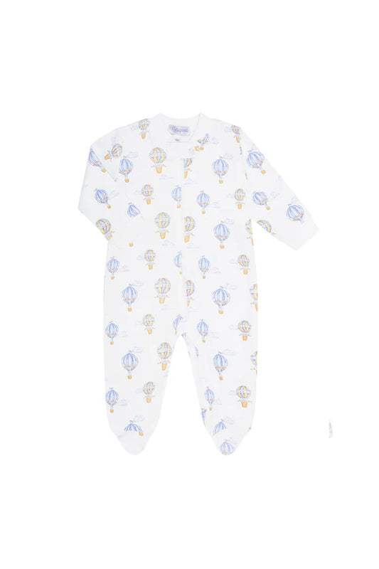 Nella Pima Blue Balloons Print Footie
