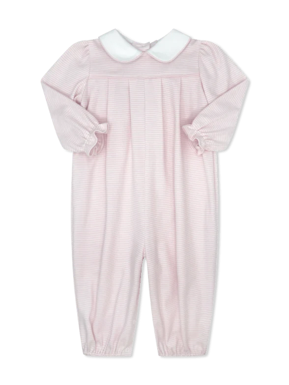 Lullaby Set Leighanne Romper- Pensacola Pink. Ministripe