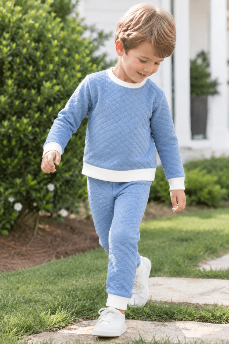 Lullaby Set Harris Quilted Play Set- Baylor Blue