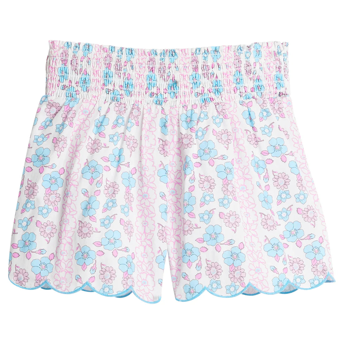 BISBY Shirred Scallop Shorts Margurite Floral