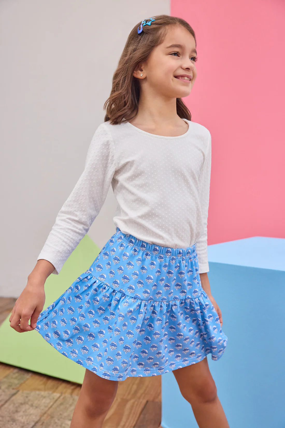 BISBY Sally Skort- Cornflower Block Print