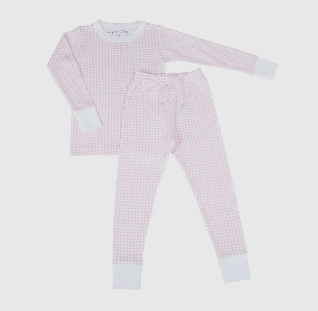 Magnolia Baby Mini Checks Long Pajamas - Pink