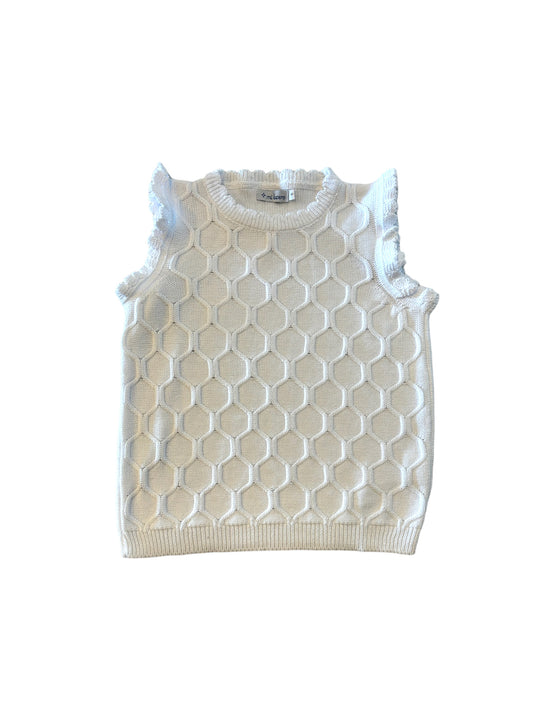 Mi Lucero Sleeveless Sweater- White