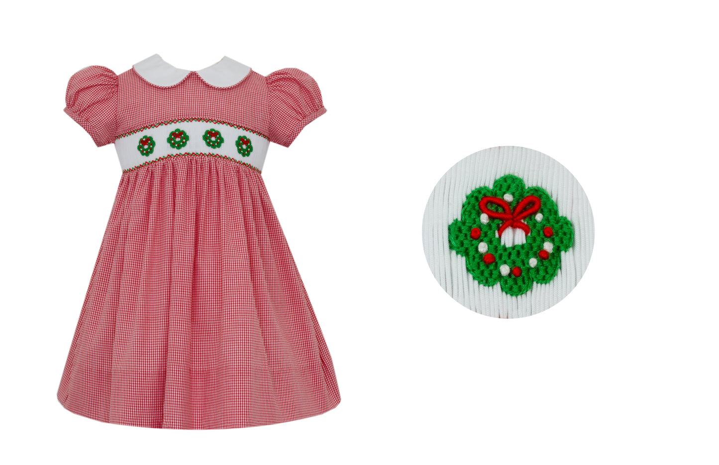 Petit Bebe Wreath Smocked Dress