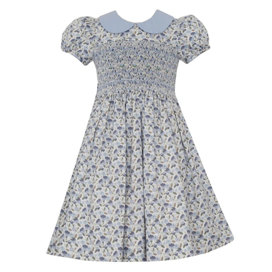 Anavini Adrienne French Blue Floral Print Dress