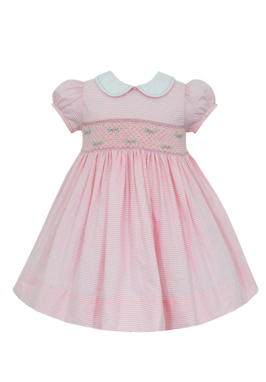 Anavini Frances Pink Seersucker Stripe Dress