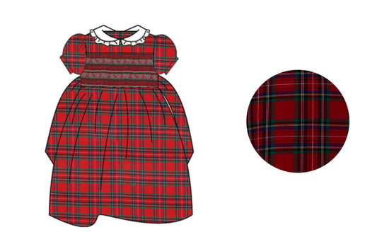 Anavini Red Plaid Holiday Dress