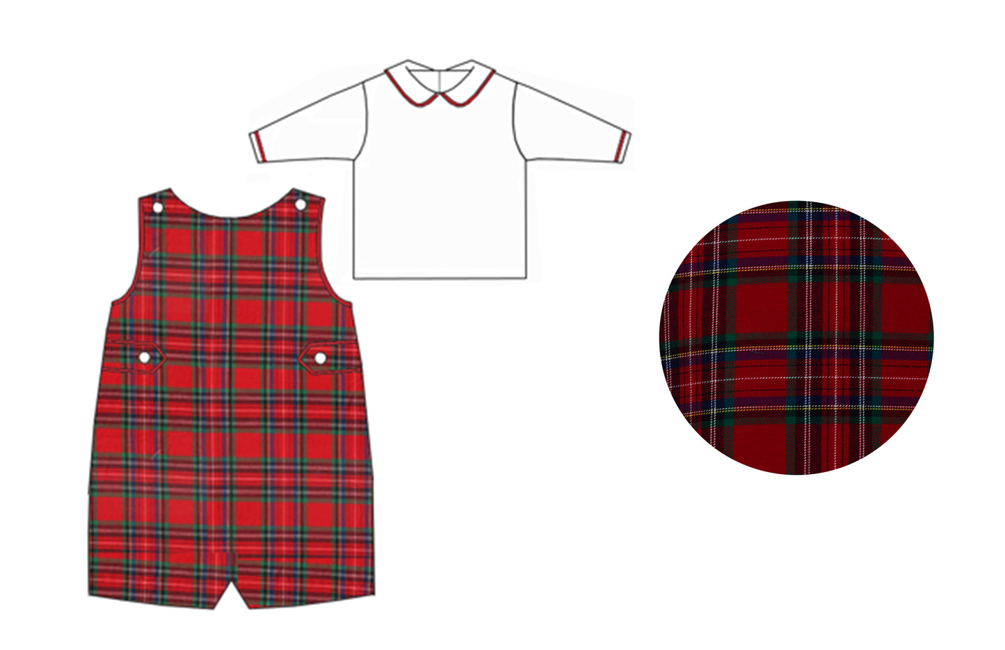 Anavini Red Plaid Shortall with shirt