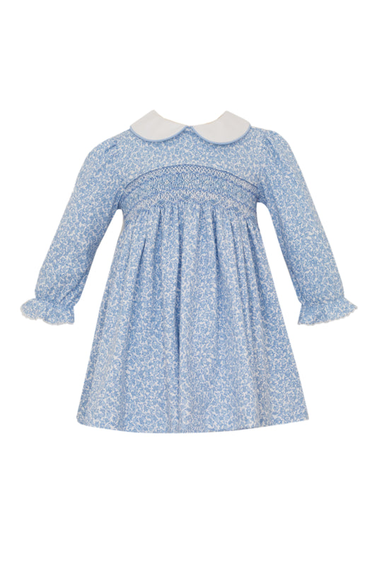 Petit Bebe Blue Knit Liberty Floral Dress