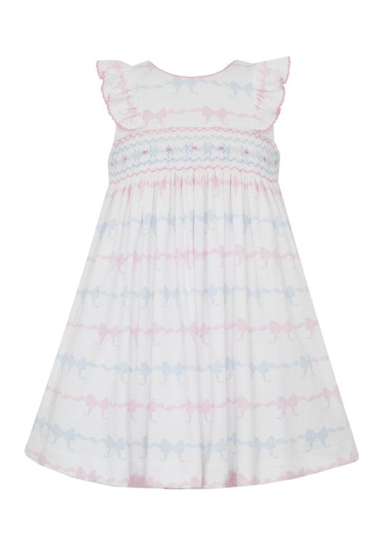 Petit Bebe Pink and Blue Bows Dress