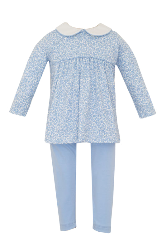 Petit Bebe Blue Floral Tunic Set