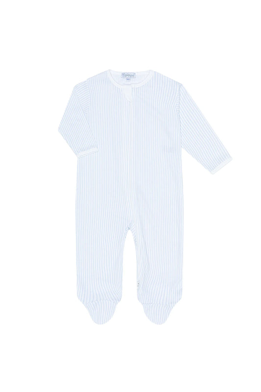 Nella Pima Footie- Blue Classic Stripes