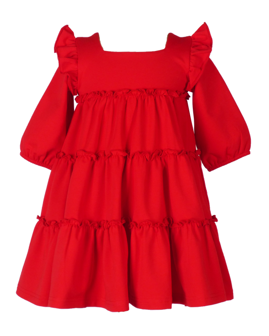 The Yellow Lamb Ariel Dress in Red Knit