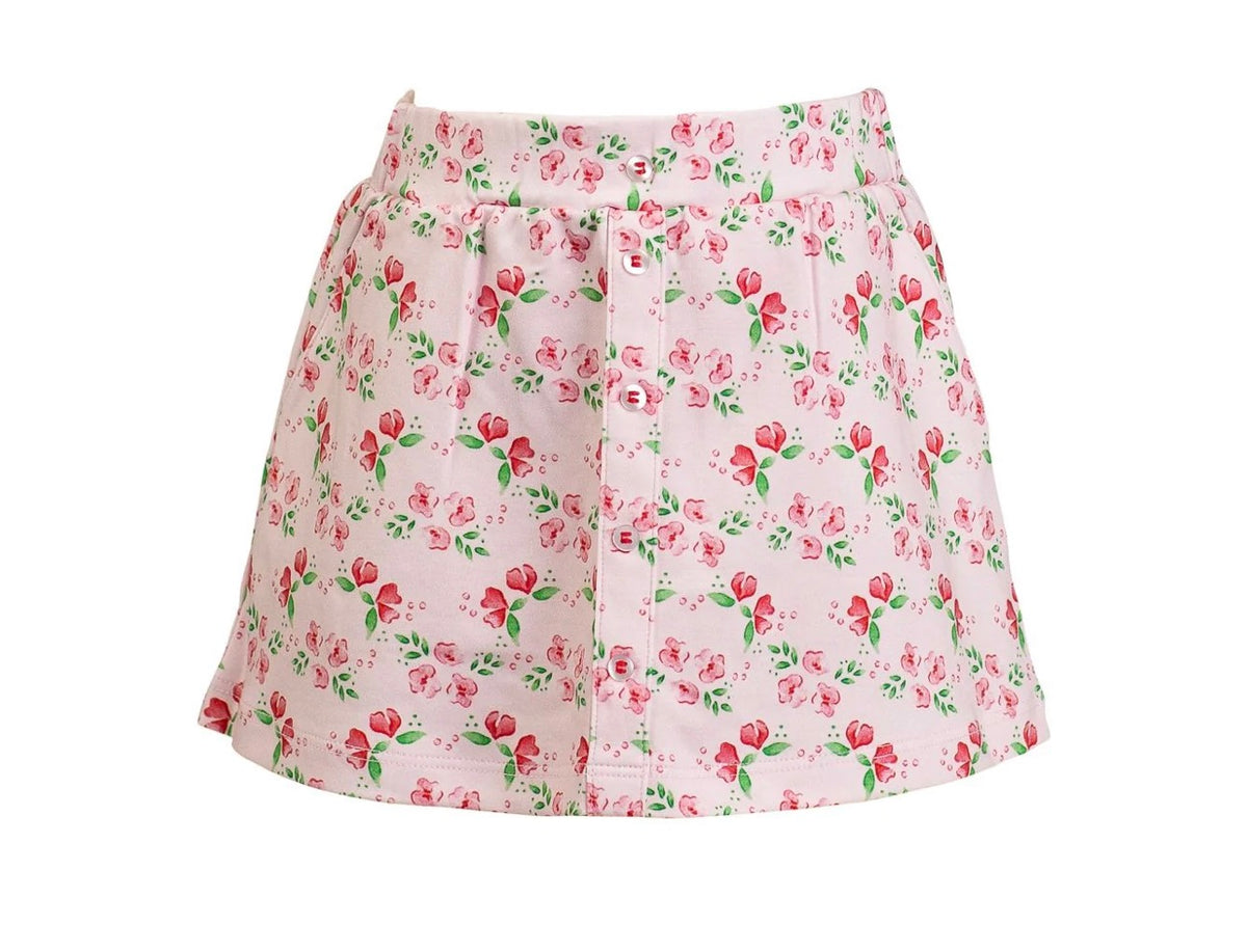 The Proper Peony Zinnia Blooms Scallop Skort
