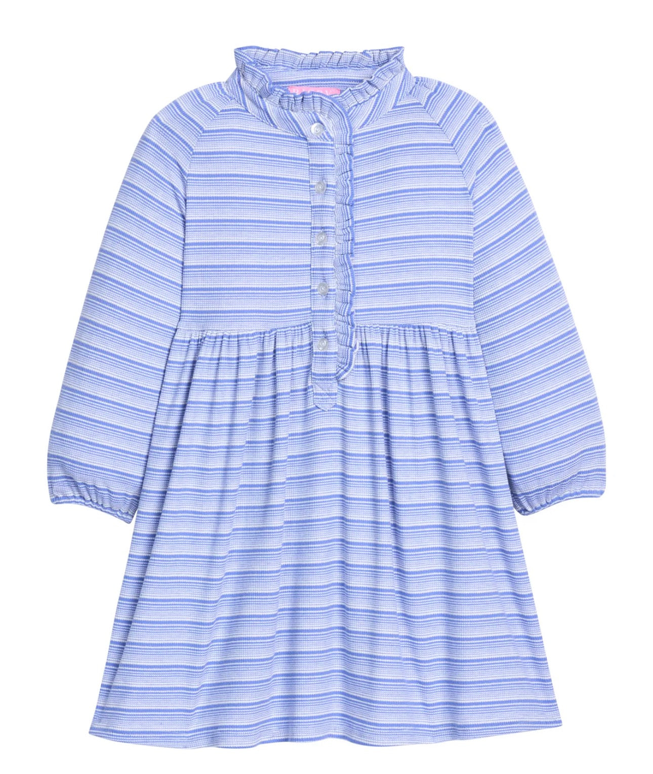 BISBY Amelia Dress- Blue Sparkle Stripe