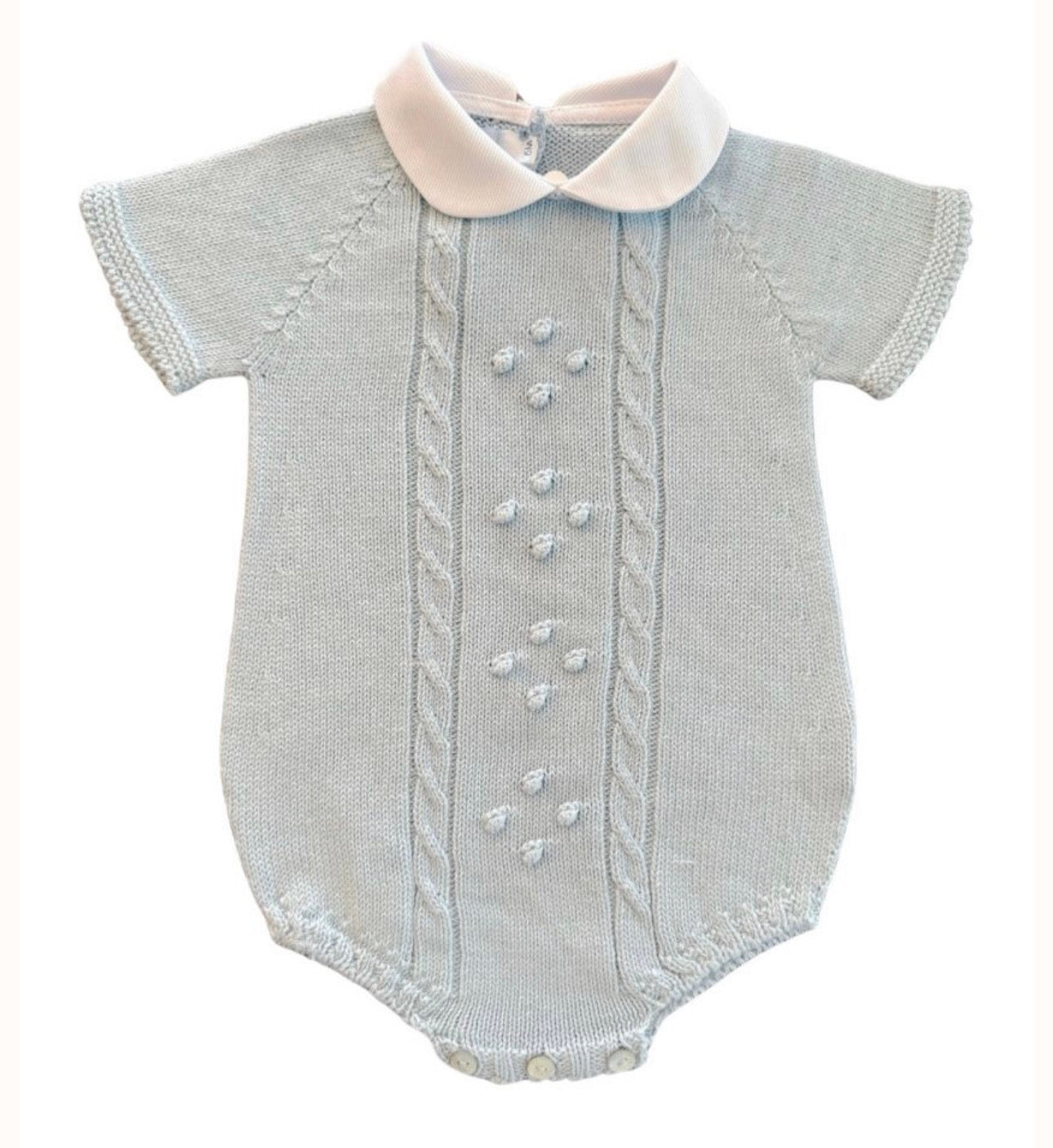 Mi Lucero Braided Short Sleeve Bubble- Blue