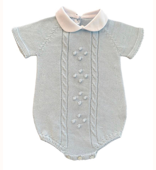 Mi Lucero Braided Short Sleeve Bubble- Blue