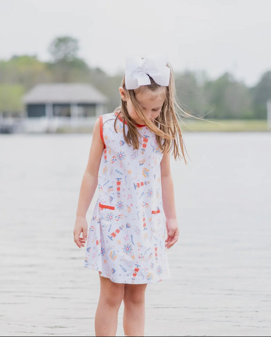 Marco and Lizzy Seaside Print Dress