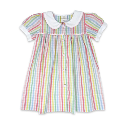 Lullaby Set Breccan Dress- Rainbow Stripe
