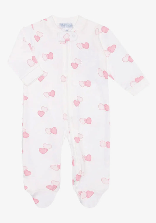 Nella Pima Pink Sweetheart Footie