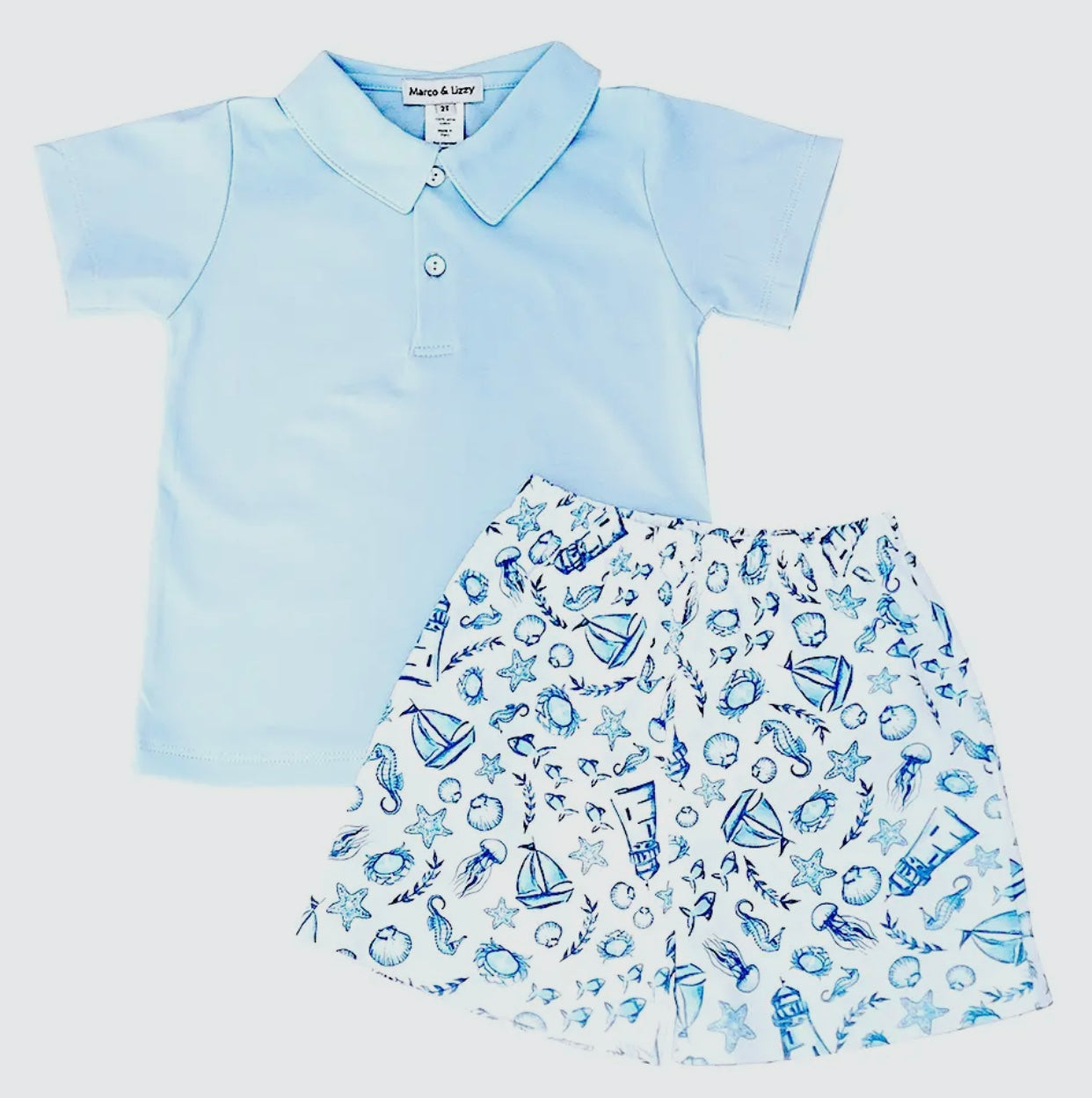 Marco and Lizzy Boys Nautical Short Set