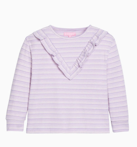 BISBY Aspen tee- Lavendar Sparkle Stripe