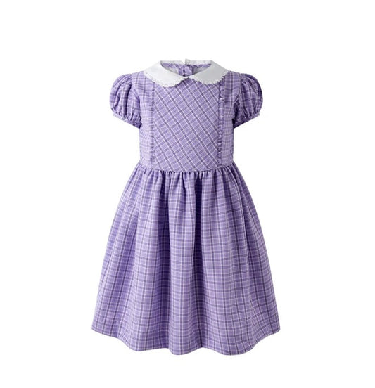 Rachel Riley Check Frill Front Dress