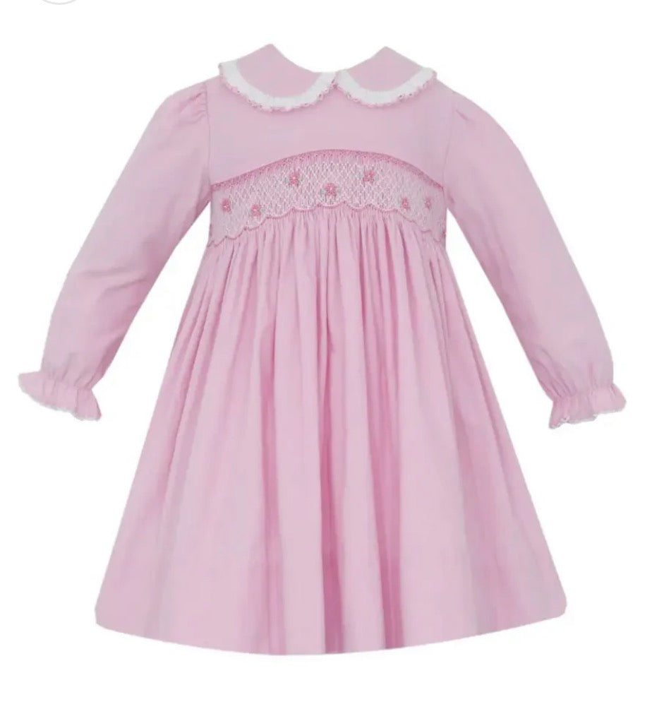 Petit Bebe Charlotte Pink Corduroy Dress